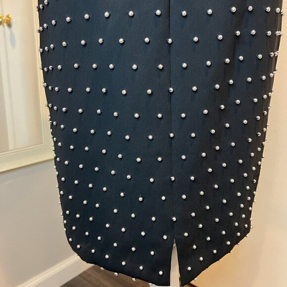 Carmen Marc Valvo Collection Black Beaded sleeveless Cocktail Dress, Size 8 - Picture 14 of 16